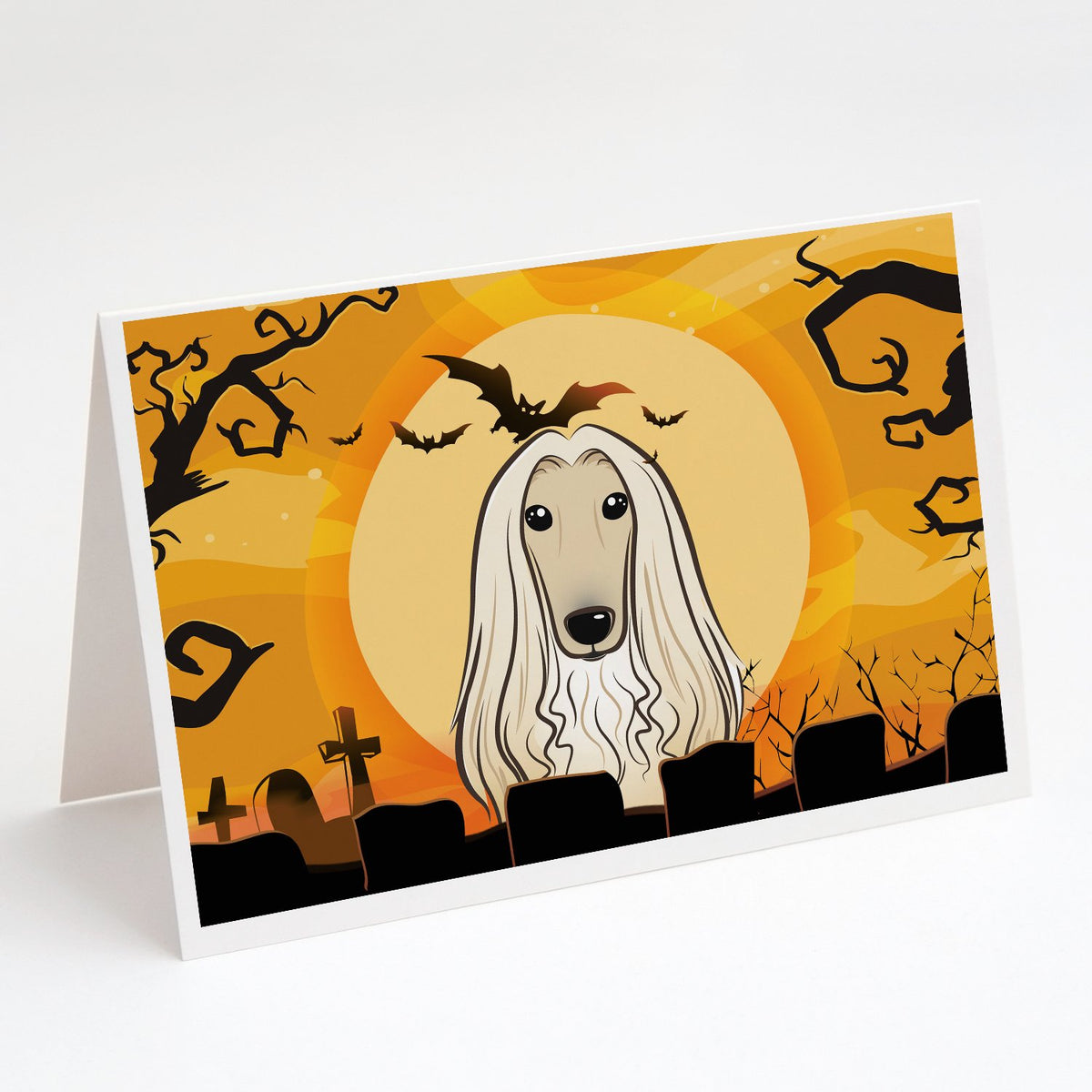 Buy this Halloween Afghan Hound Greeting Cards and Envelopes Pack of 8