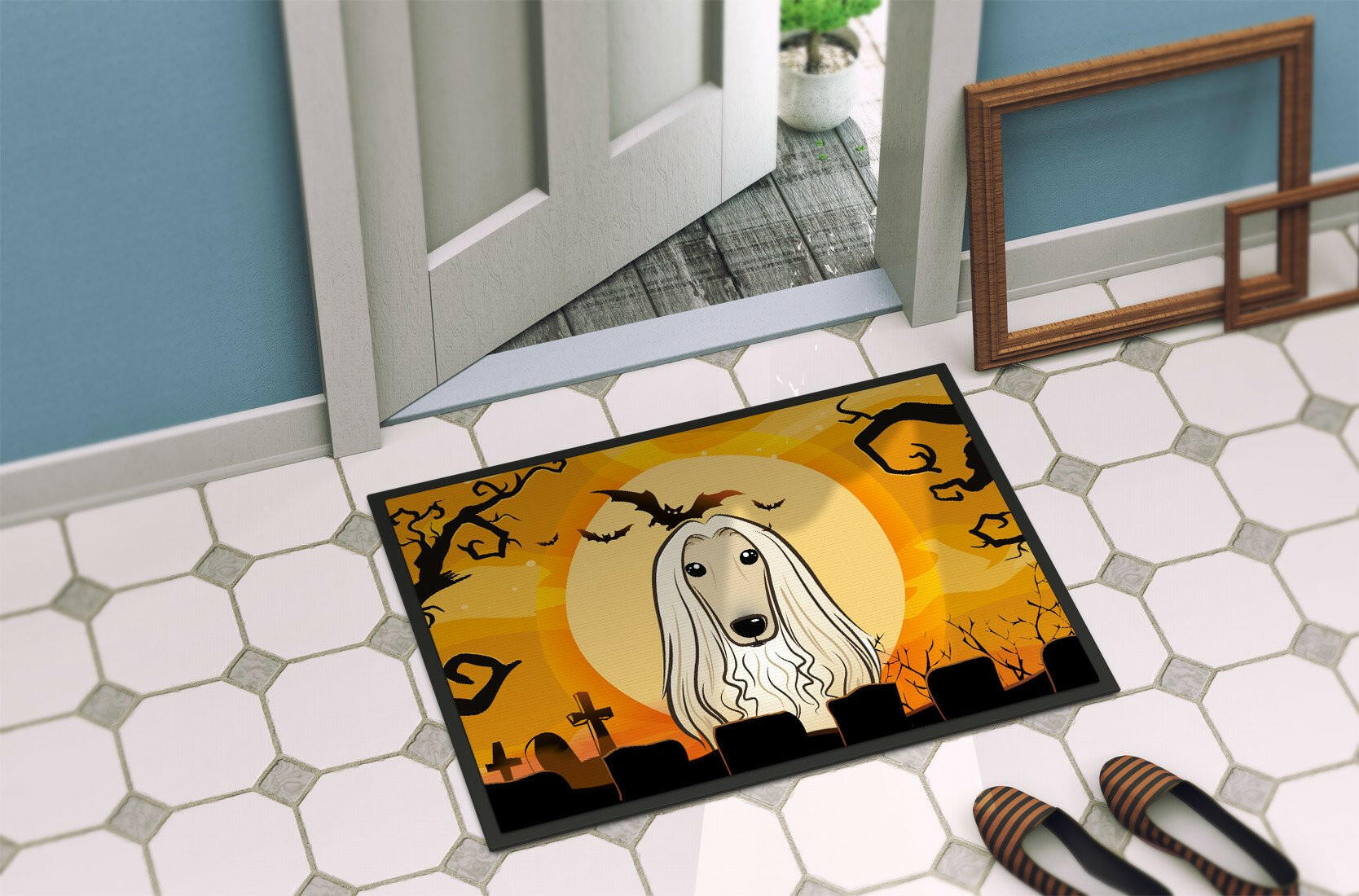 Halloween Afghan Hound Indoor or Outdoor Mat 24x36 BB1802JMAT - the-store.com