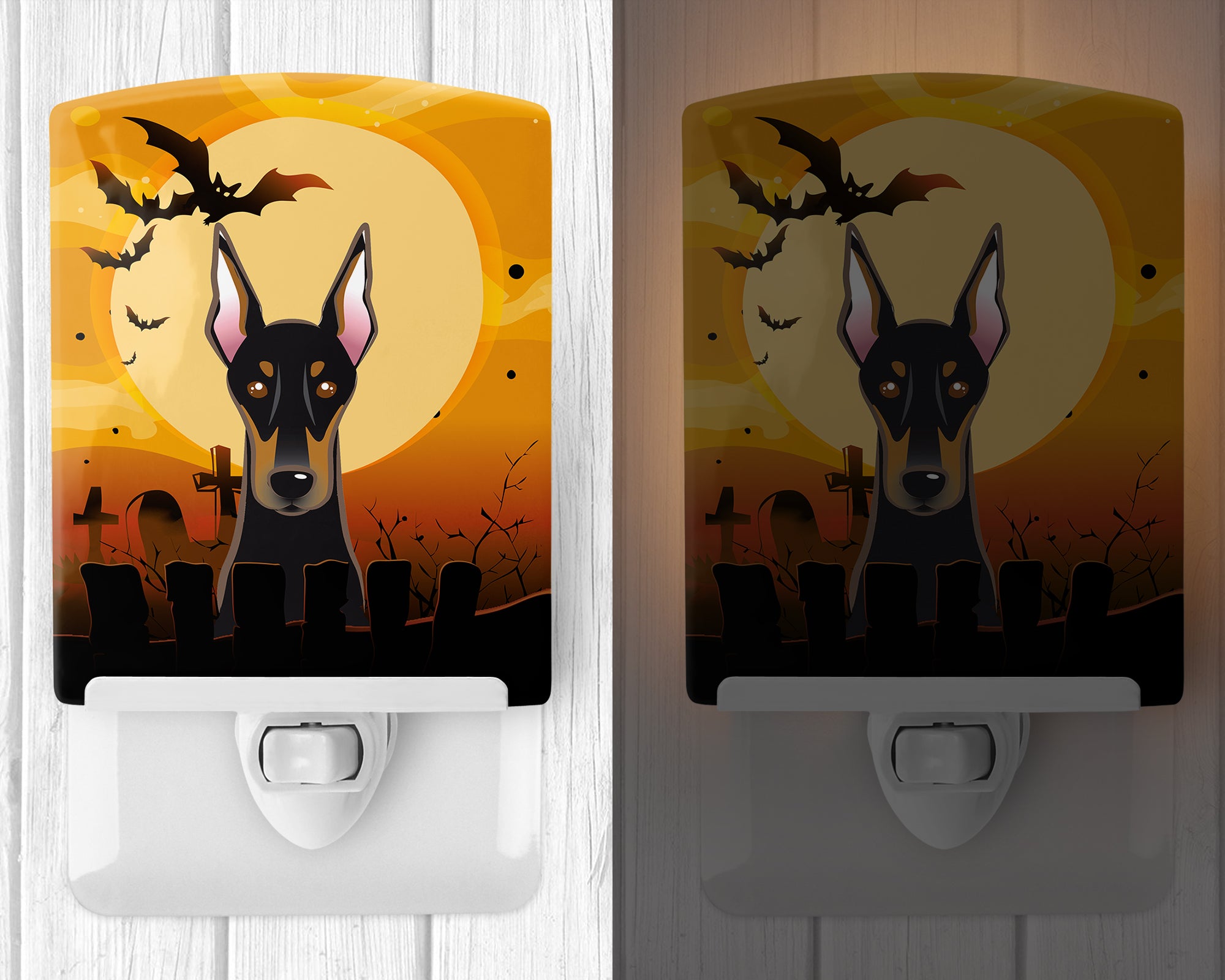 Halloween Doberman Ceramic Night Light BB1803CNL - the-store.com