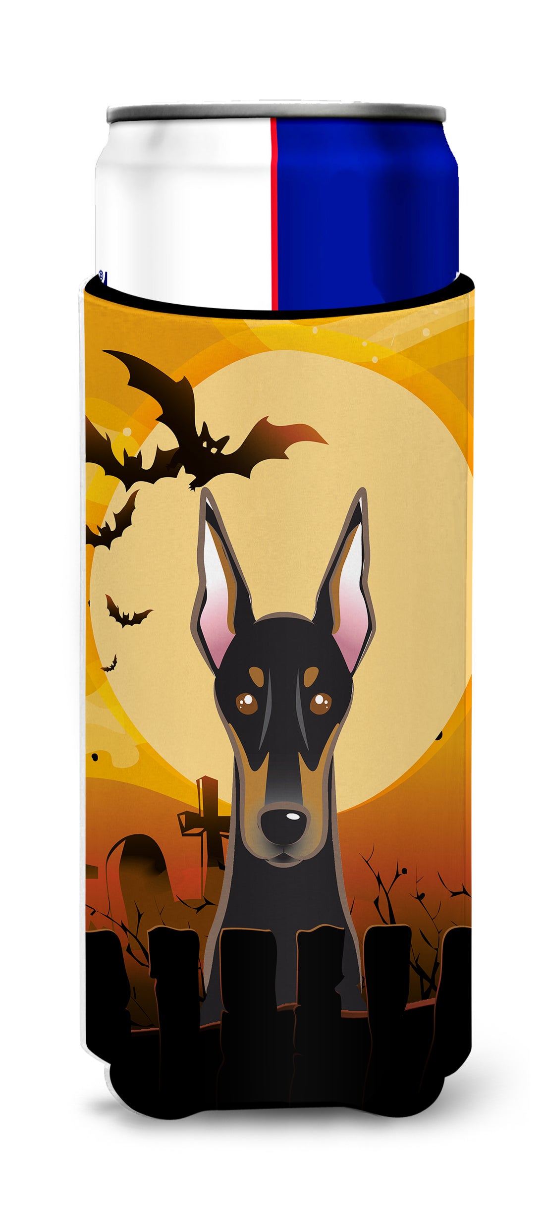 Halloween Doberman Ultra Beverage Insulators for slim cans BB1803MUK  the-store.com.