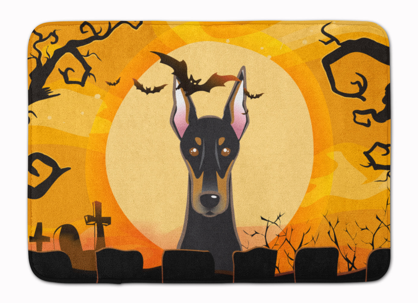 Halloween Doberman Machine Washable Memory Foam Mat BB1803RUG - the-store.com