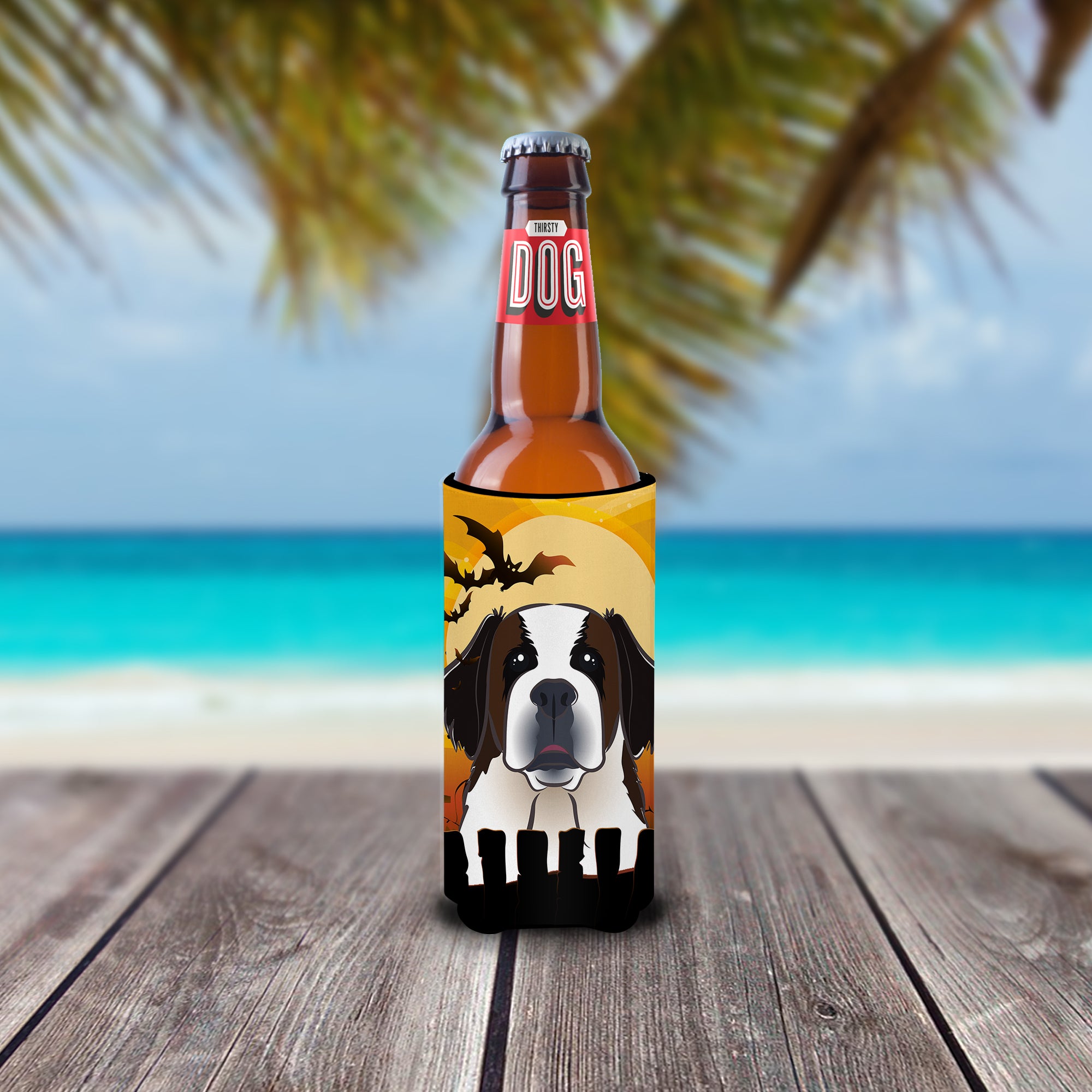 Halloween Saint Bernard Ultra Beverage Insulators for slim cans BB1804MUK  the-store.com.