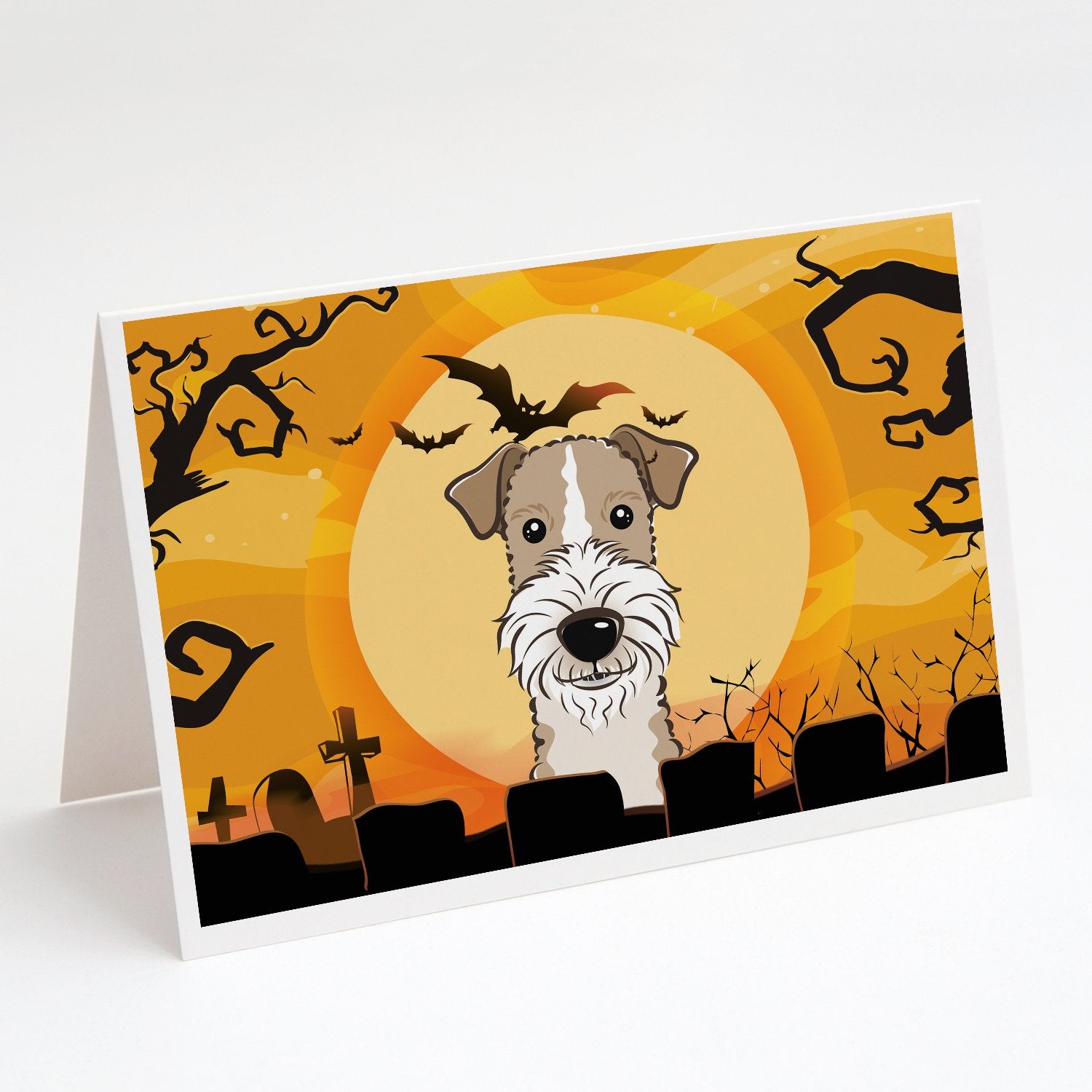 Buy this Halloween Wire Haired Fox Terrier Greeting Cards and Envelopes Pack of 8