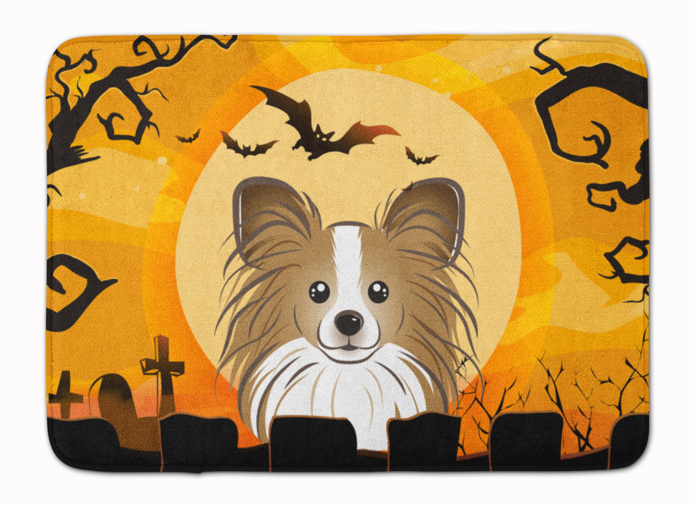 Halloween Papillon Machine Washable Memory Foam Mat BB1806RUG - the-store.com