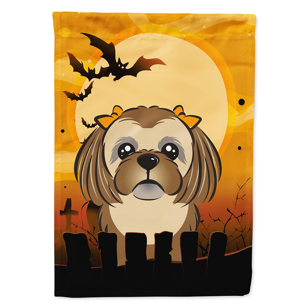 Halloween Chocolate Brown Shih Tzu Flag Canvas House Size BB1807CHF  the-store.com.