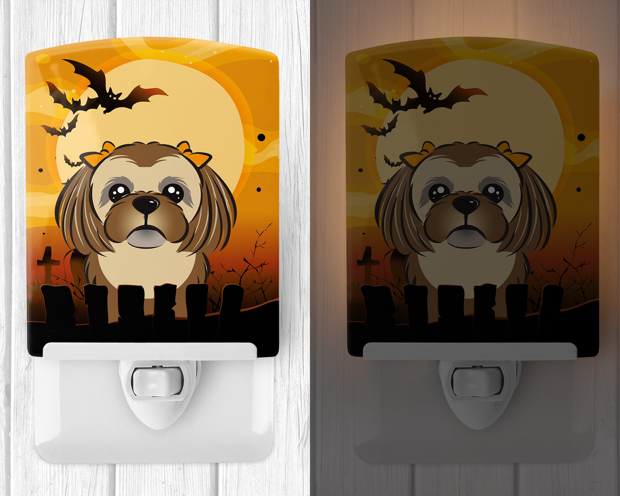 Halloween Chocolate Brown Shih Tzu Ceramic Night Light BB1807CNL - the-store.com