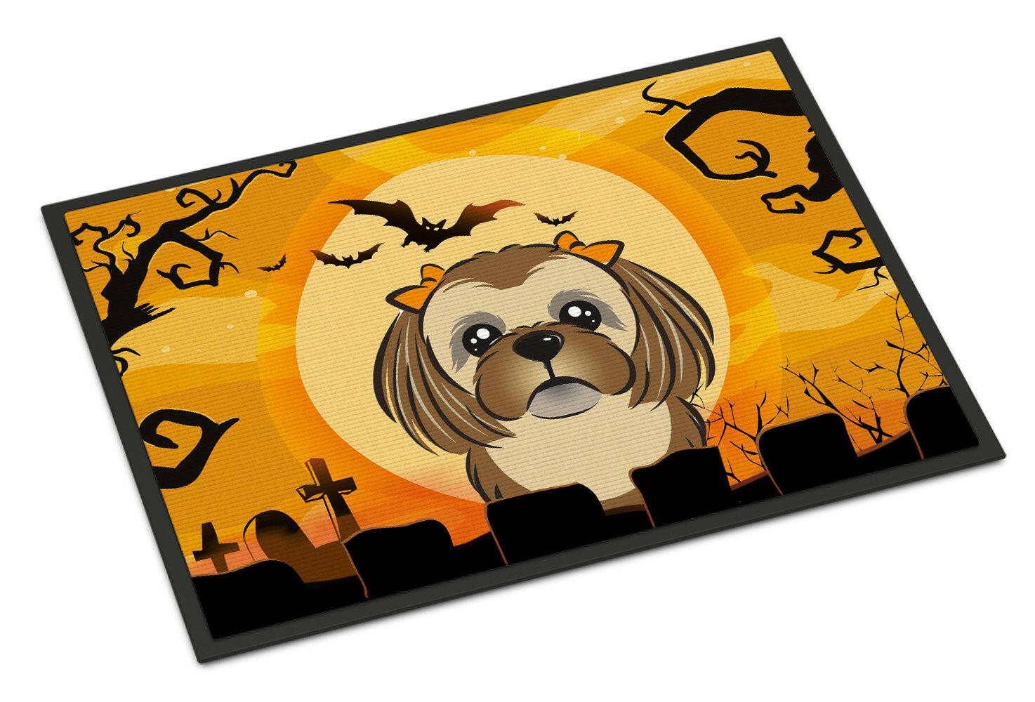 Halloween Chocolate Brown Shih Tzu Indoor or Outdoor Mat 24x36 BB1807JMAT - the-store.com