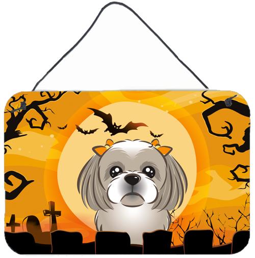 Halloween Gray Silver Shih Tzu Wall or Door Hanging Prints BB1808DS812 by Caroline&#39;s Treasures