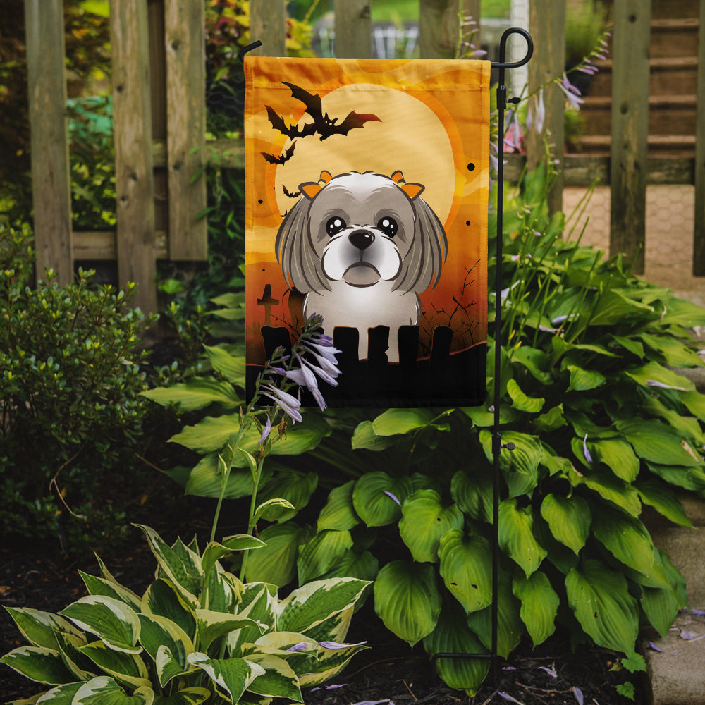 Halloween Gray Silver Shih Tzu Flag Garden Size BB1808GF.