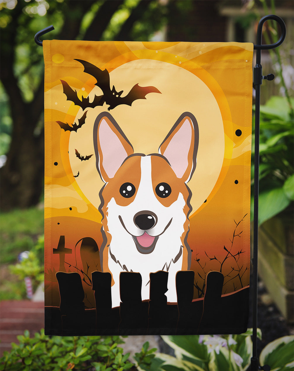 Halloween Red Corgi Flag Garden Size BB1812GF.