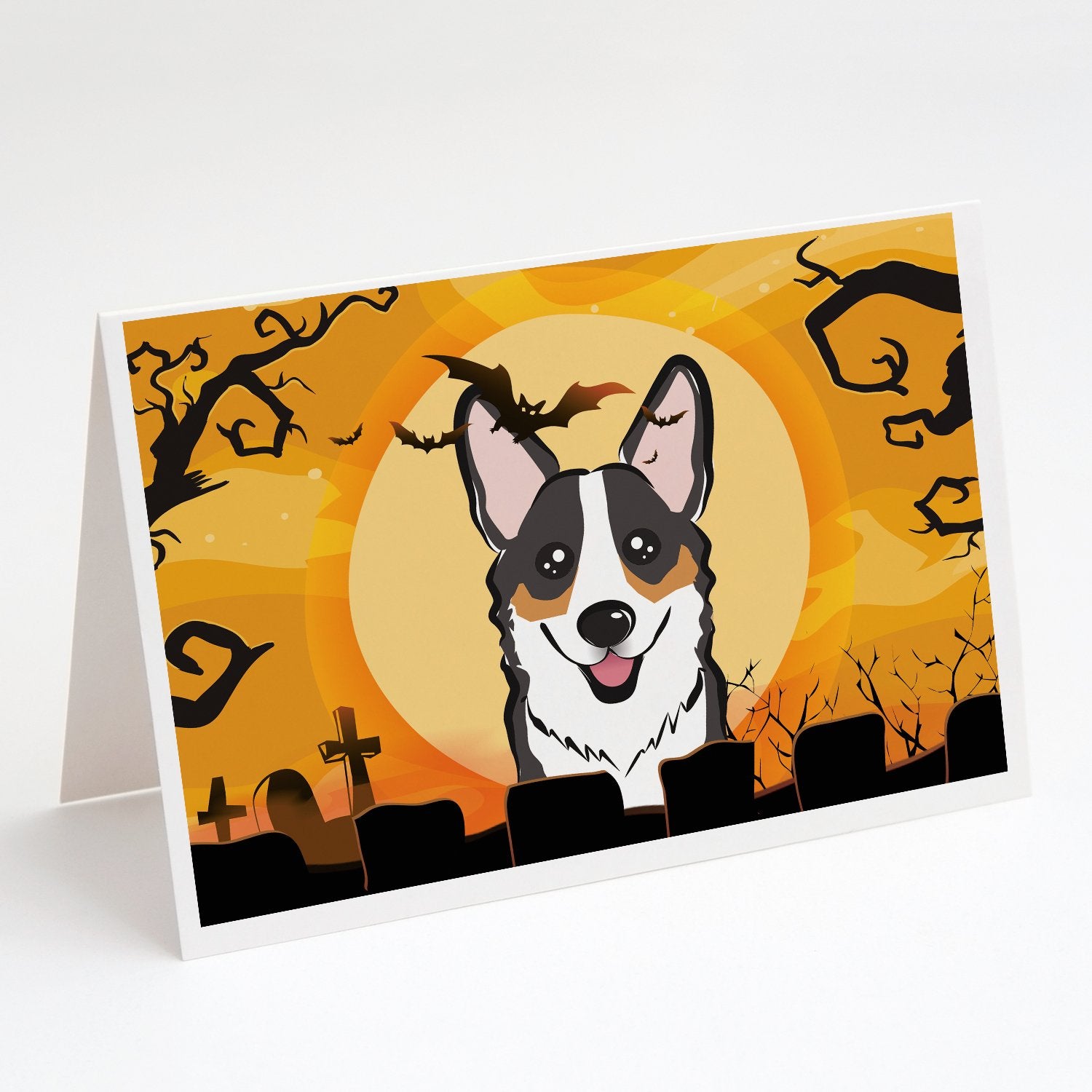 Buy this Halloween Tricolor Corgi Greeting Cards and Envelopes Pack of 8