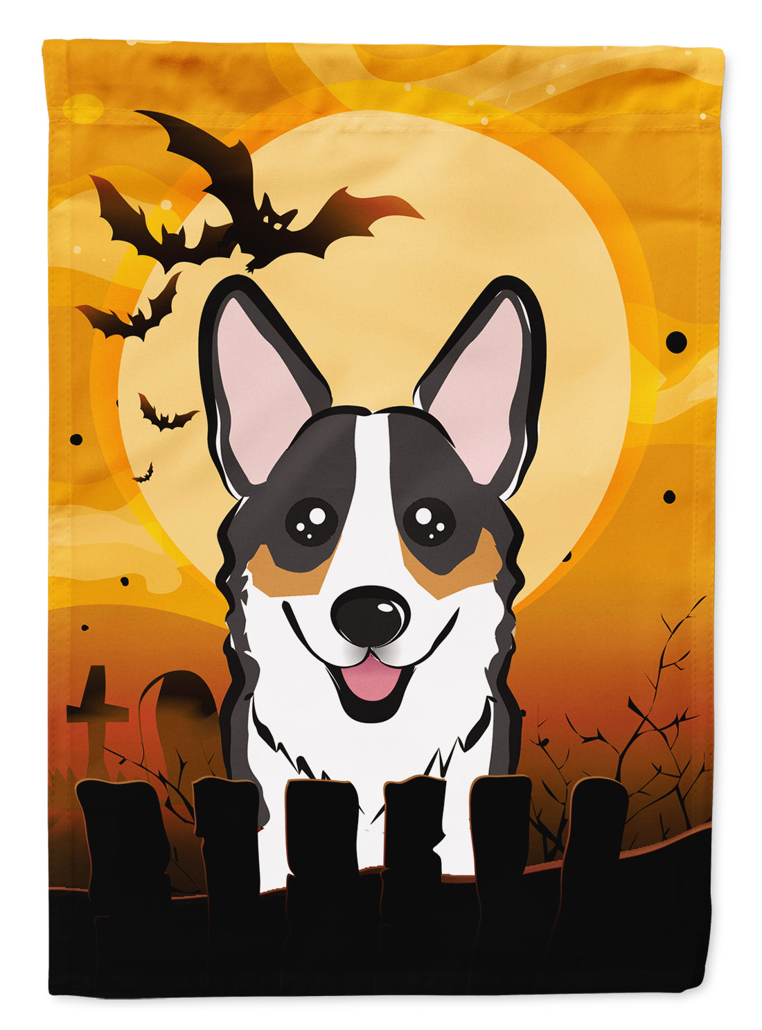 Halloween Tricolor Corgi Flag Garden Size BB1813GF.