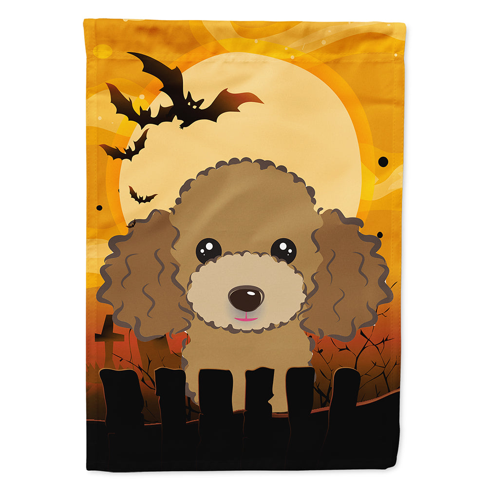 Halloween Chocolate Brown Poodle Flag Canvas House Size BB1814CHF  the-store.com.