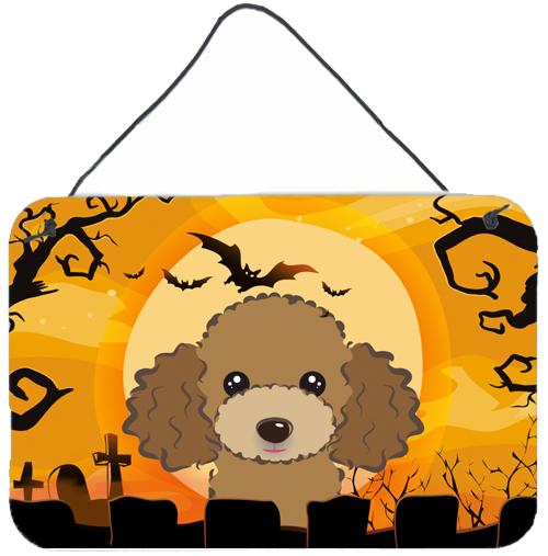 Halloween Chocolate Brown Poodle Wall or Door Hanging Prints BB1814DS812 by Caroline's Treasures