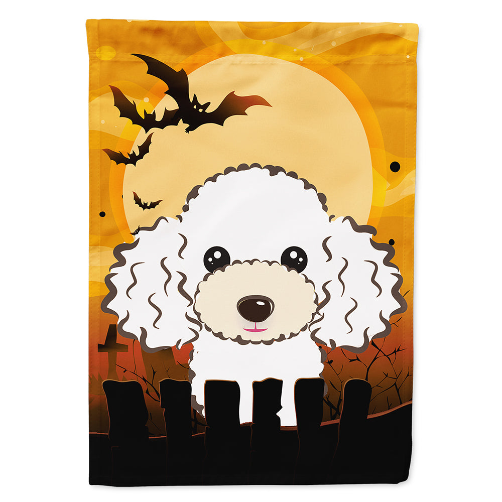 Halloween White Poodle Flag Canvas House Size BB1815CHF  the-store.com.