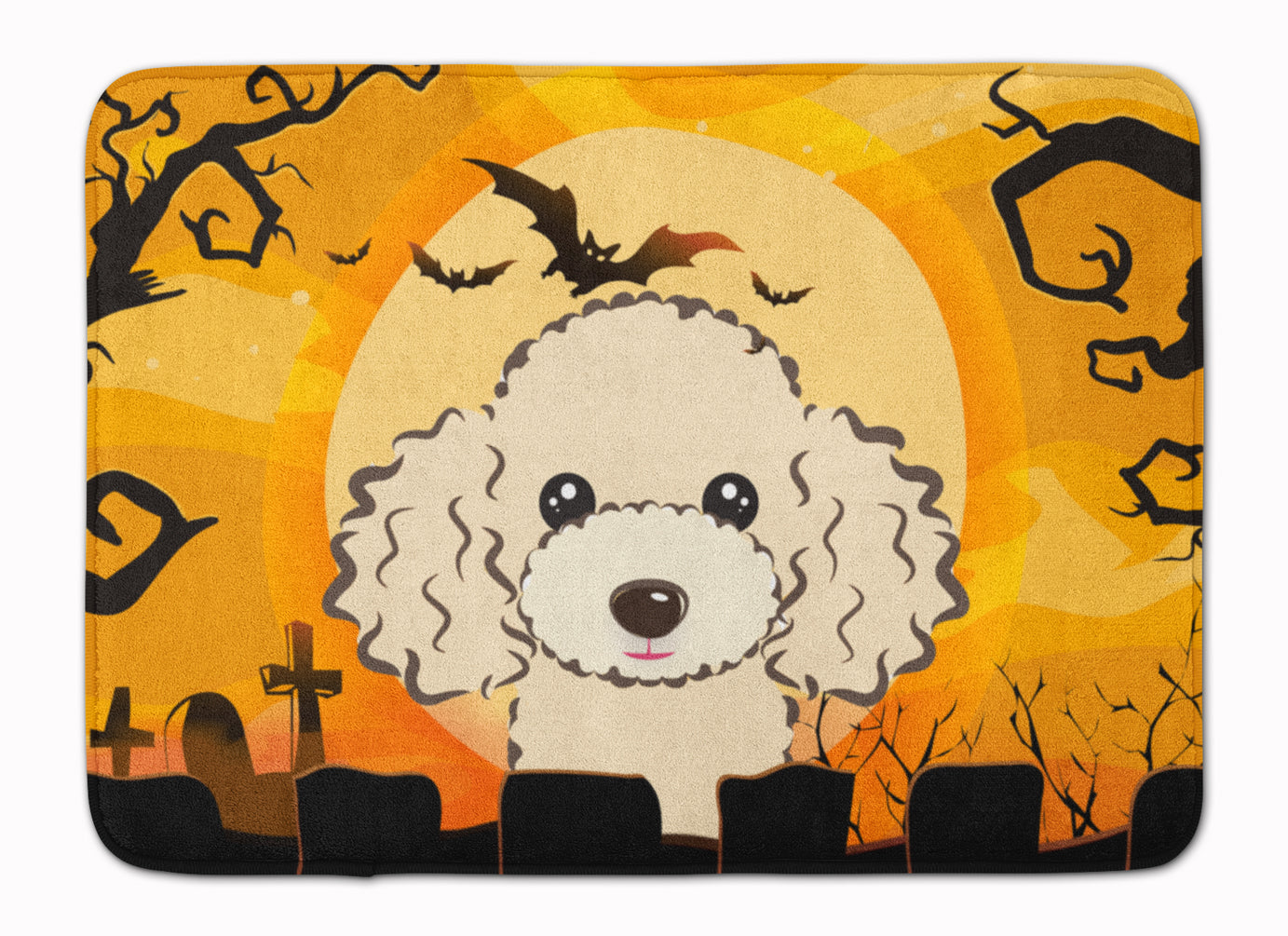 Halloween Buff Poodle Machine Washable Memory Foam Mat BB1816RUG - the-store.com