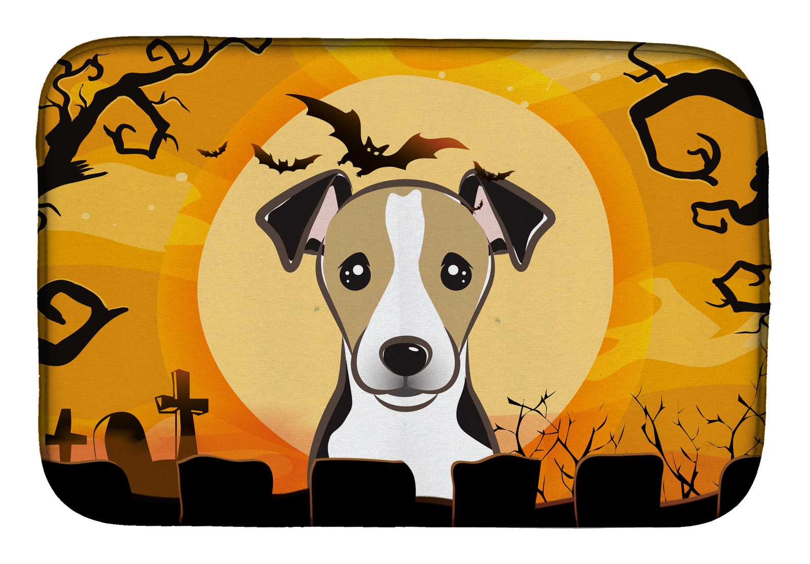 Halloween Jack Russell Terrier Dish Drying Mat BB1819DDM  the-store.com.