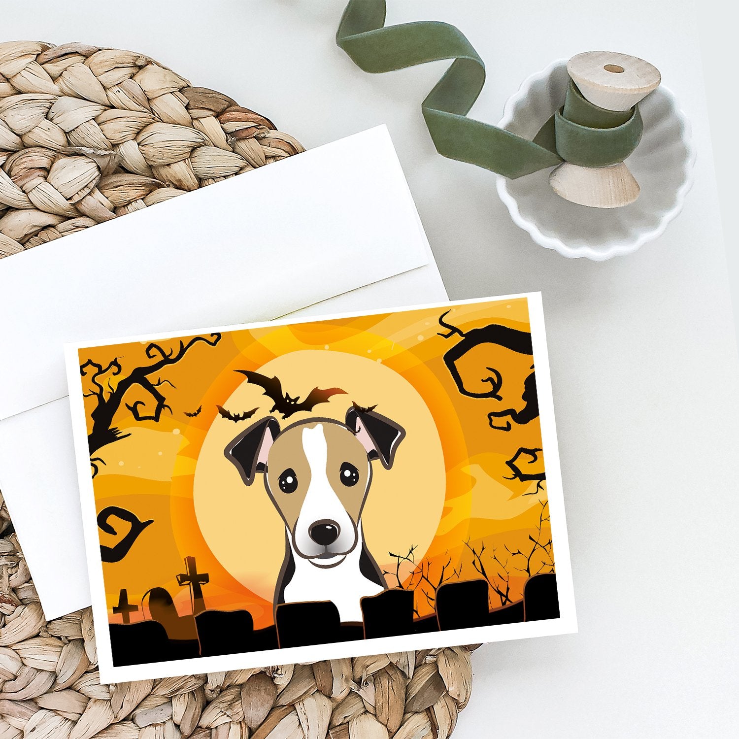 Halloween Jack Russell Terrier Greeting Cards and Envelopes Pack of 8 - the-store.com