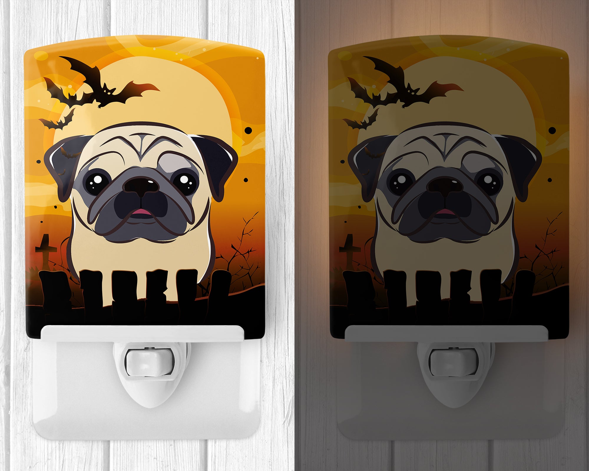 Halloween Fawn Pug Ceramic Night Light BB1820CNL - the-store.com