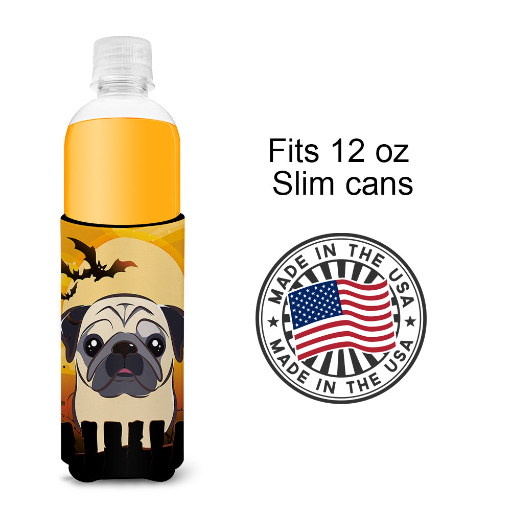 Halloween Fawn Pug Ultra Beverage Insulators for slim cans BB1820MUK  the-store.com.