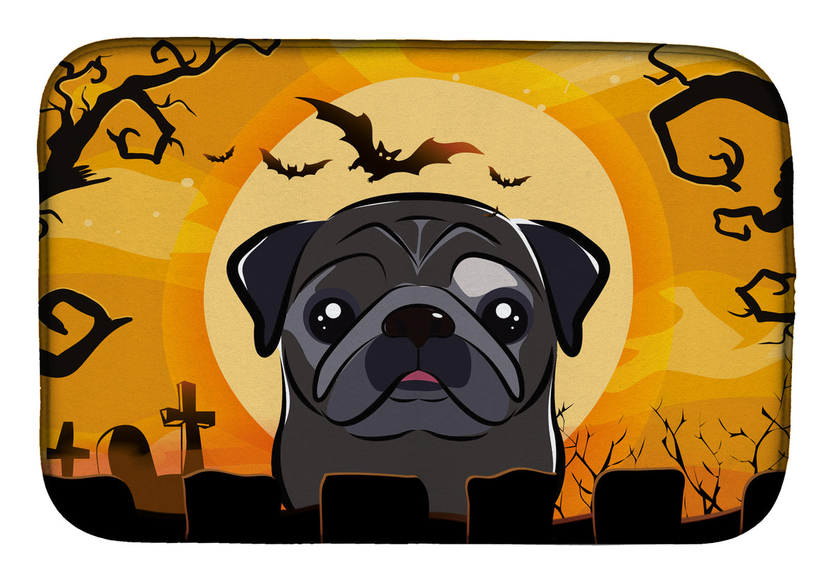 Halloween Black Pug Dish Drying Mat BB1821DDM  the-store.com.