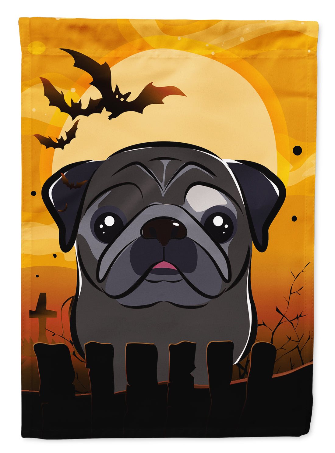 Halloween Black Pug Flag Garden Size BB1821GF.