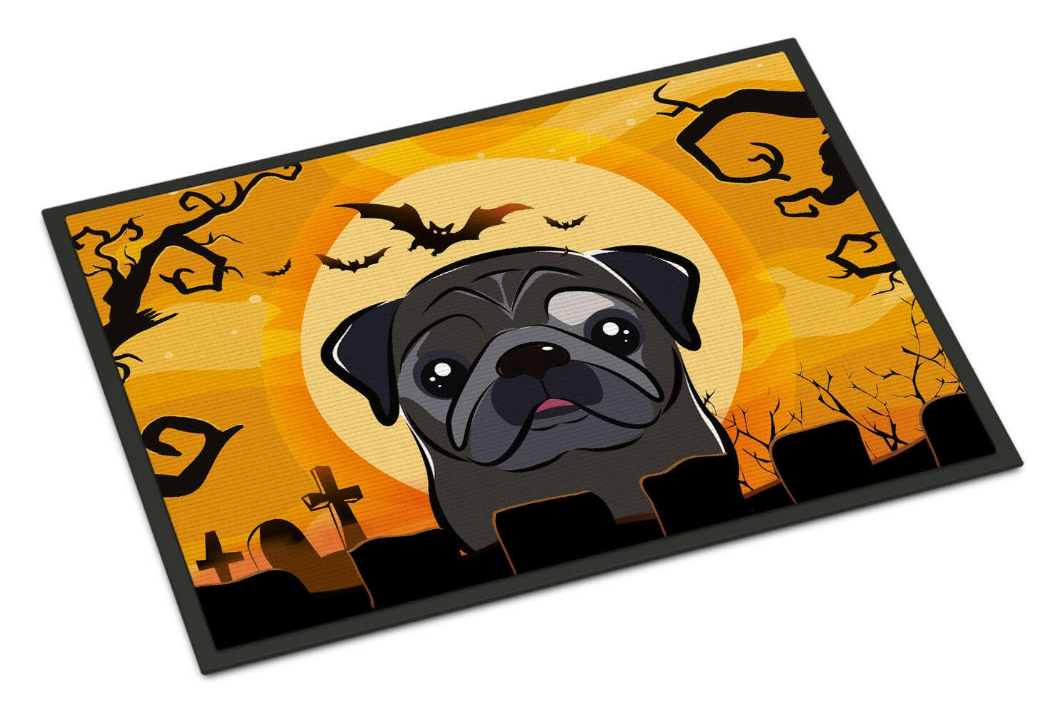 Halloween Black Pug Indoor or Outdoor Mat 18x27 BB1821MAT - the-store.com