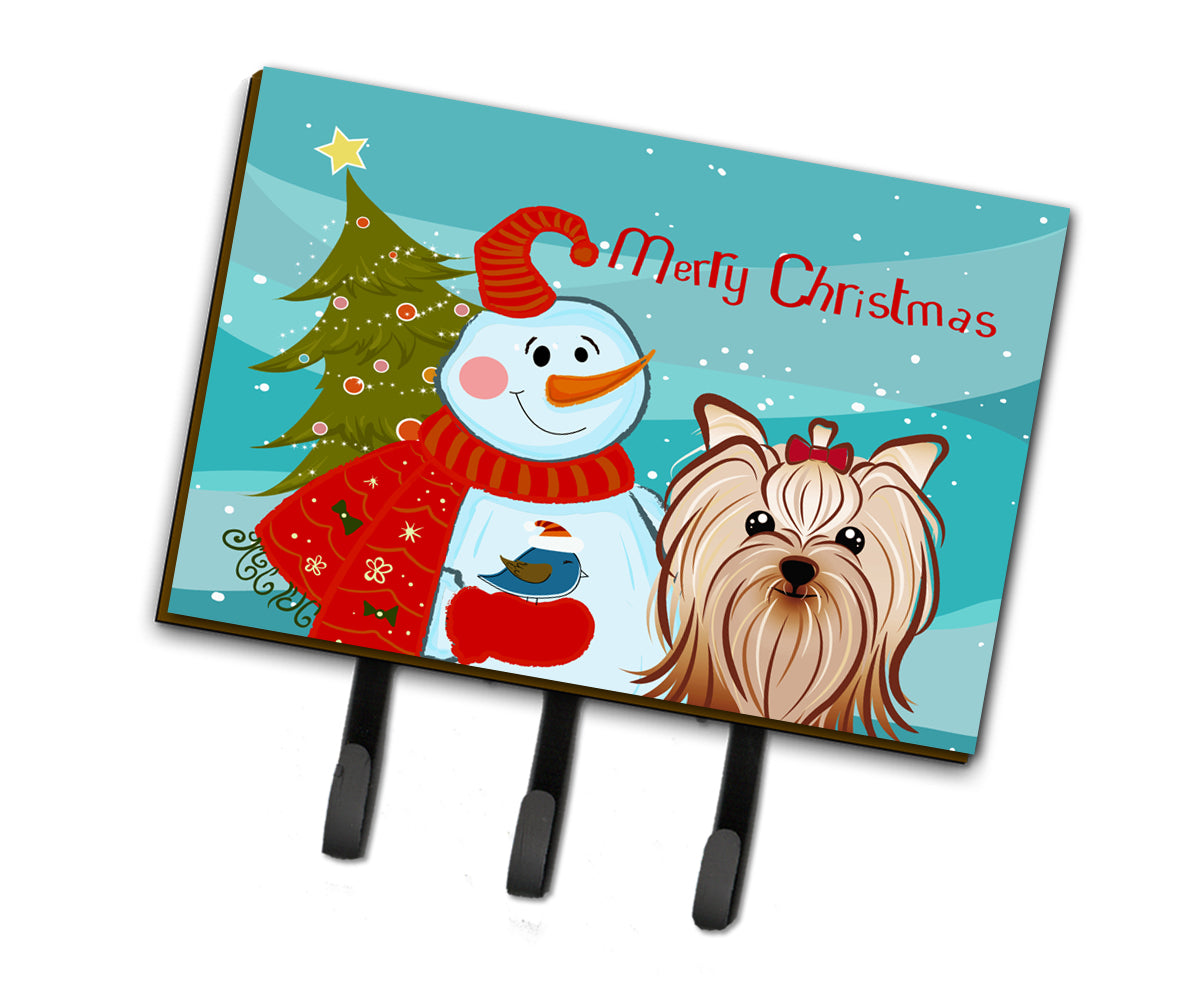 Snowman with Yorkie Yorkshire Terrier Leash or Key Holder BB1824TH68  the-store.com.
