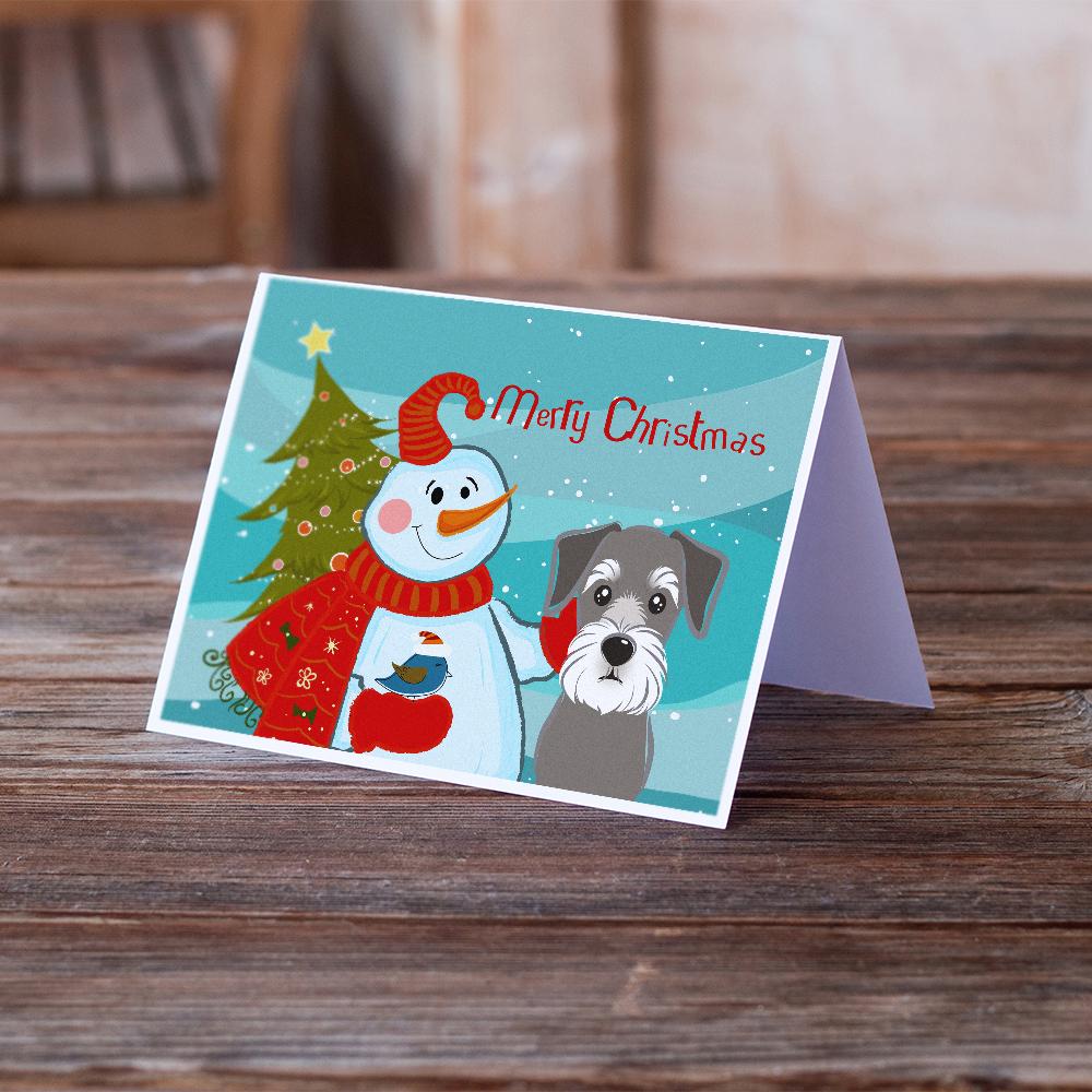 Buy this Snowman with Schnauzer Greeting Cards and Envelopes Pack of 8