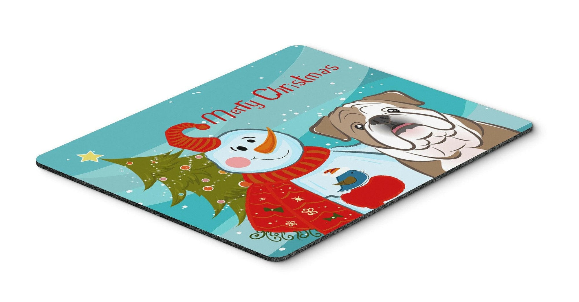 Snowman with English Bulldog  Mouse Pad, Hot Pad or Trivet BB1839MP by Caroline's Treasures