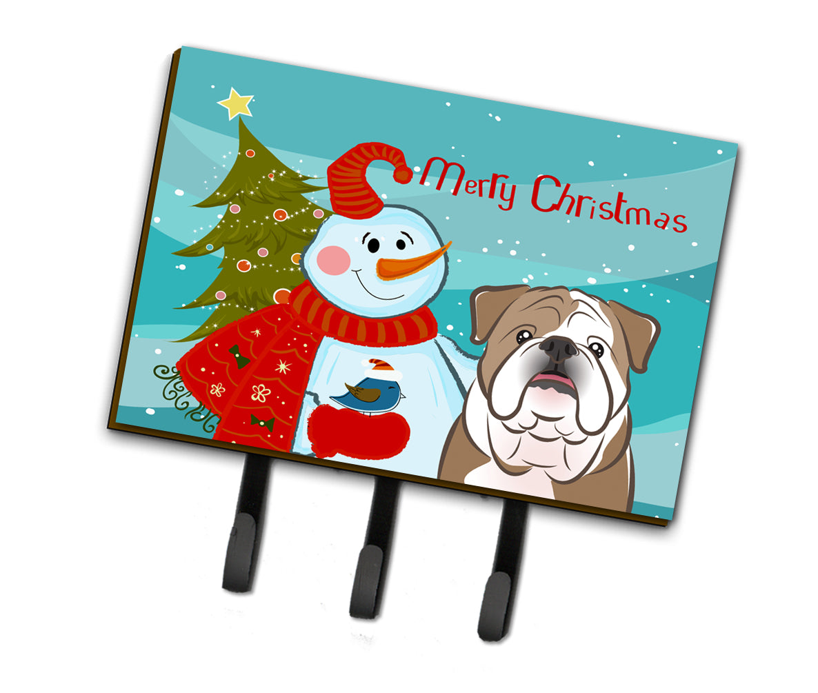 Snowman with English Bulldog  Leash or Key Holder BB1839TH68  the-store.com.