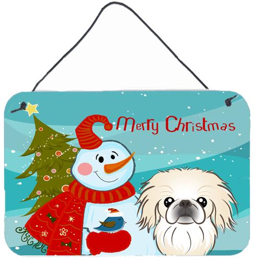 Snowman with Pekingese Wall or Door Hanging Prints BB1841DS812 by Caroline&#39;s Treasures