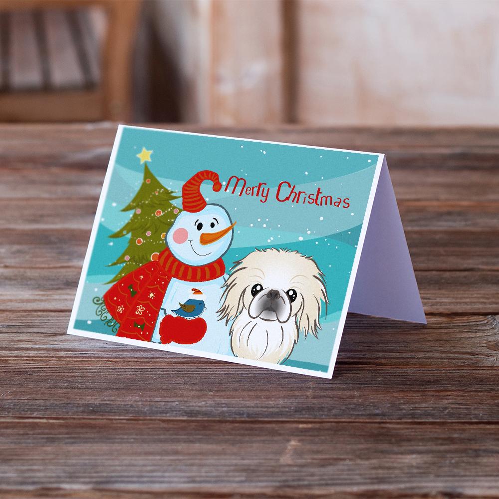 Buy this Snowman with Pekingese Greeting Cards and Envelopes Pack of 8