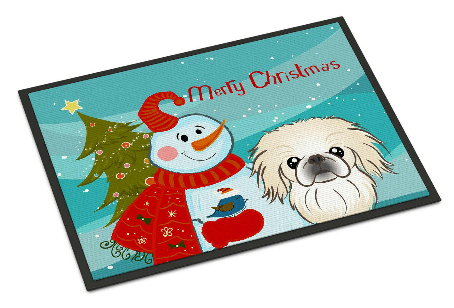 Snowman with Pekingese Indoor or Outdoor Mat 18x27 BB1841MAT - the-store.com