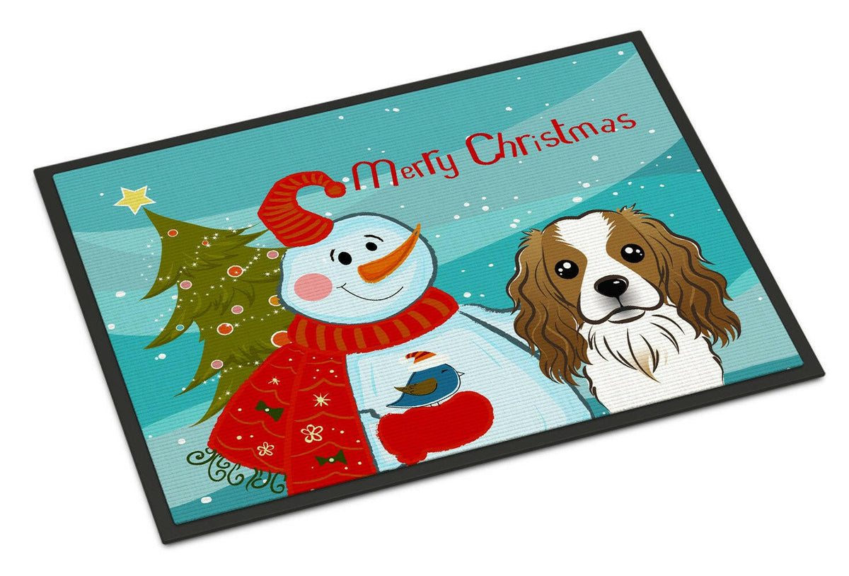 Snowman with Cavalier Spaniel Indoor or Outdoor Mat 24x36 BB1844JMAT - the-store.com