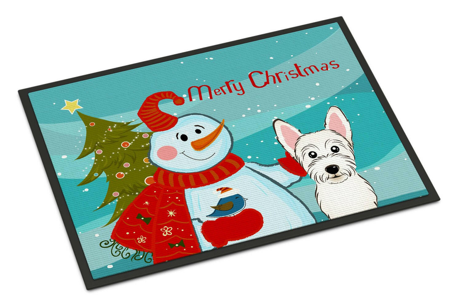 Snowman with Westie Indoor or Outdoor Mat 24x36 BB1846JMAT - the-store.com