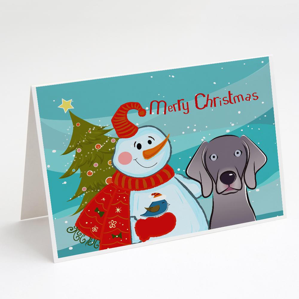 Buy this Snowman with Weimaraner Greeting Cards and Envelopes Pack of 8