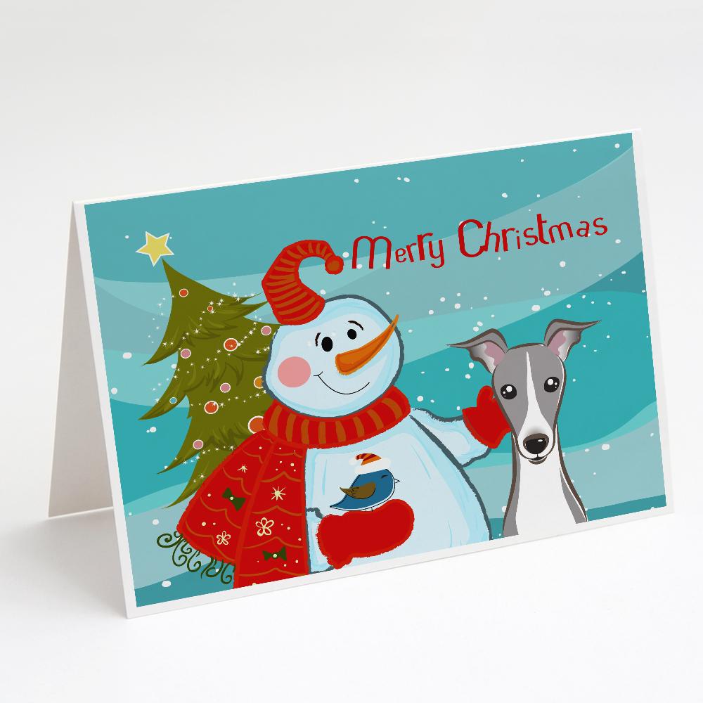 Buy this Snowman with Italian Greyhound Greeting Cards and Envelopes Pack of 8