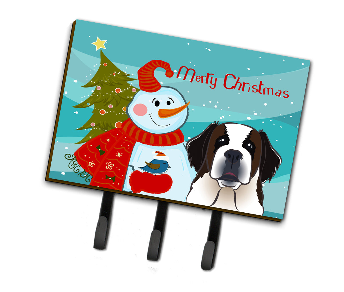 Snowman with Saint Bernard Leash or Key Holder BB1866TH68  the-store.com.