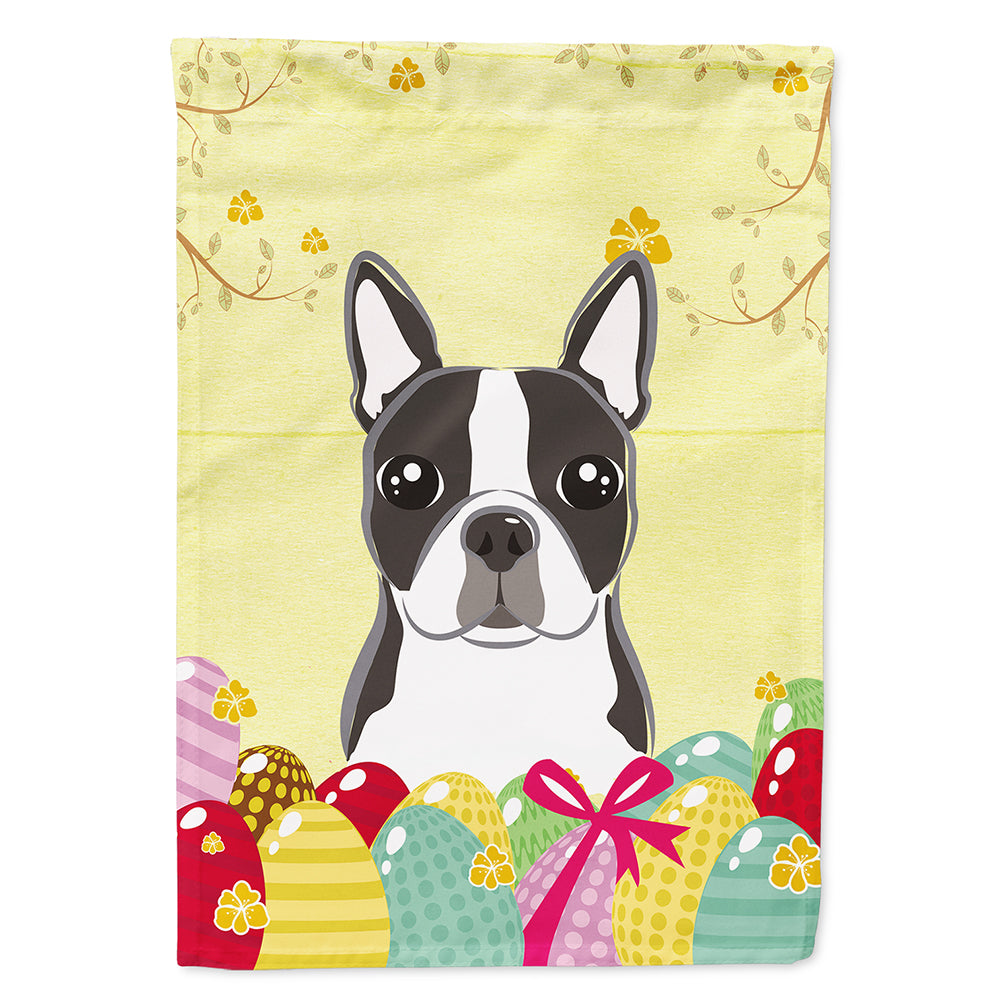 Boston Terrier Easter Egg Hunt Flag Canvas House Size BB1885CHF  the-store.com.