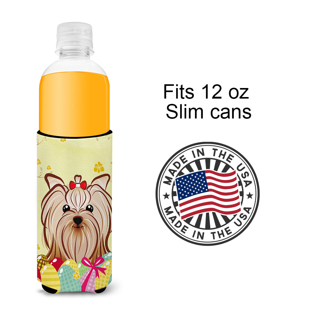 Yorkie Yorkshire Terrier Easter Egg Hunt  Ultra Beverage Insulator for slim cans BB1886MUK  the-store.com.