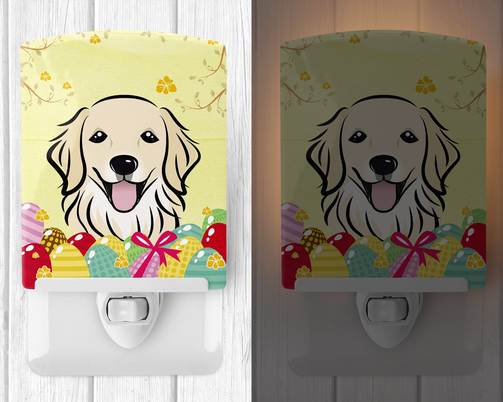 Golden Retriever Easter Egg Hunt Ceramic Night Light BB1887CNL - the-store.com