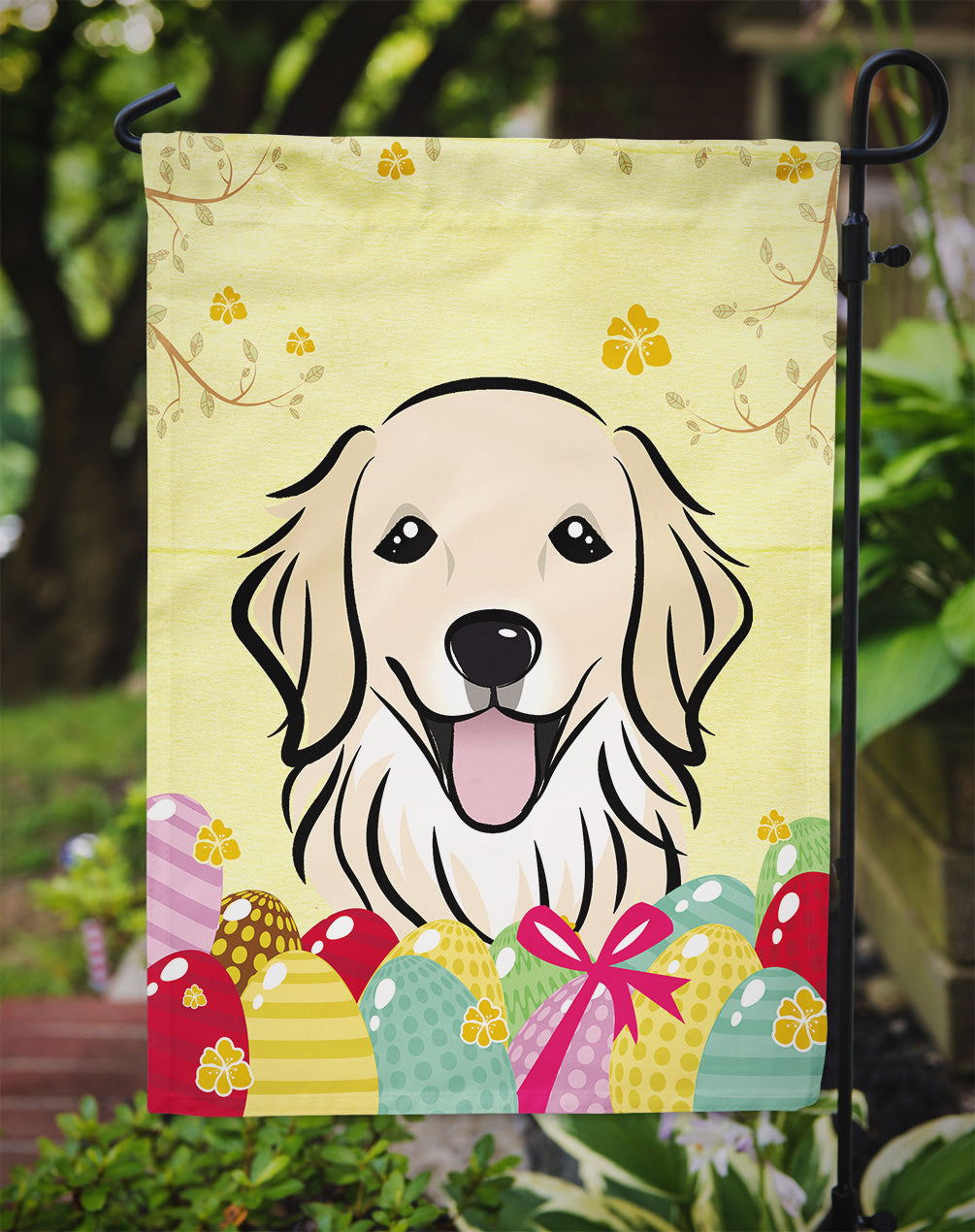 Golden Retriever Easter Egg Hunt Flag Garden Size BB1887GF  the-store.com.