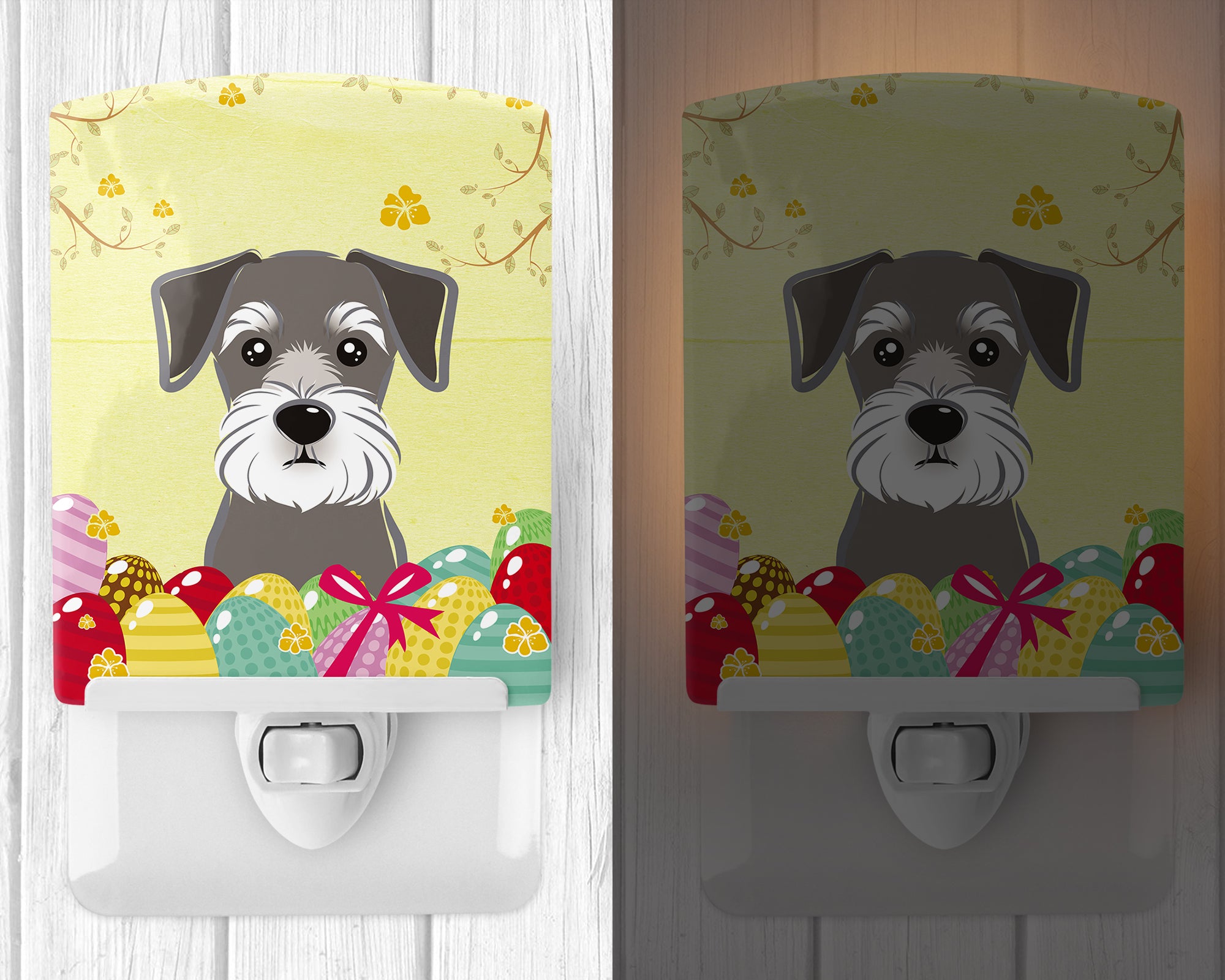 Schnauzer Easter Egg Hunt Ceramic Night Light BB1888CNL - the-store.com