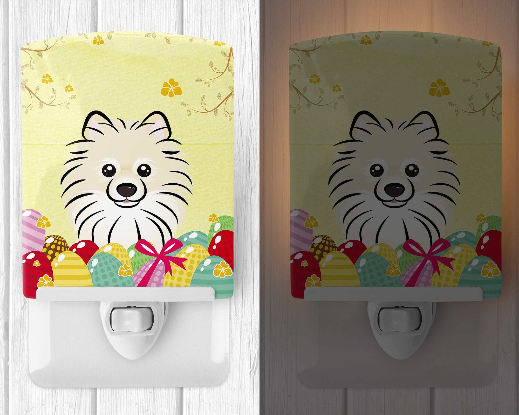 Pomeranian Easter Egg Hunt Ceramic Night Light BB1889CNL - the-store.com