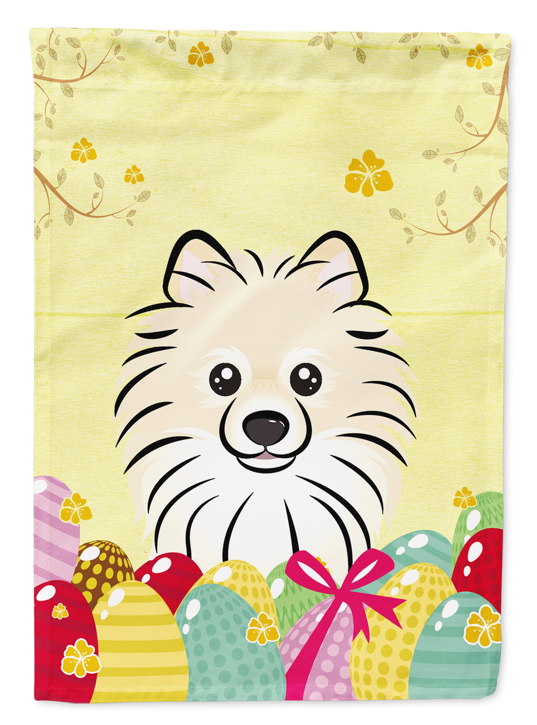 Pomeranian Easter Egg Hunt Flag Garden Size BB1889GF  the-store.com.