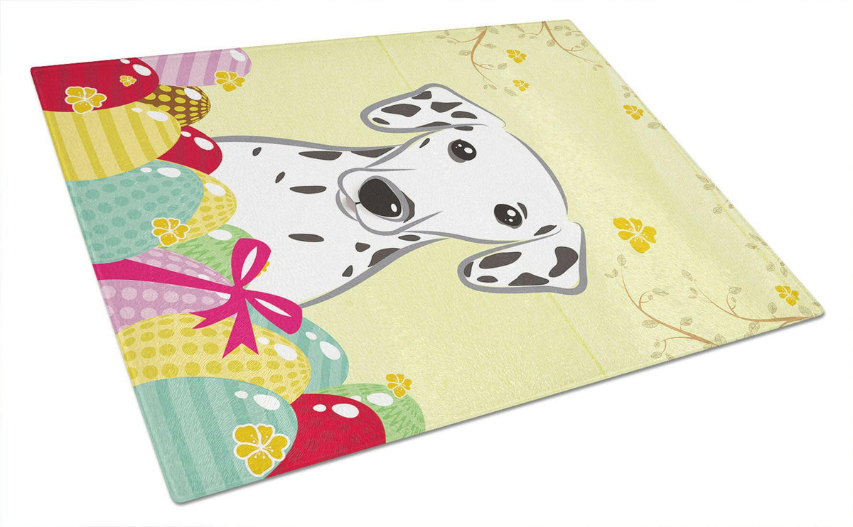 Dalmatian Easter Egg Hunt Glass Cutting Board Large BB1892LCB by Caroline&#39;s Treasures