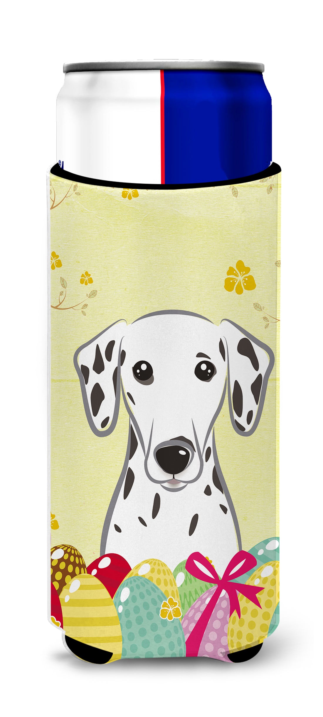 Dalmatian Easter Egg Hunt  Ultra Beverage Insulator for slim cans BB1892MUK  the-store.com.