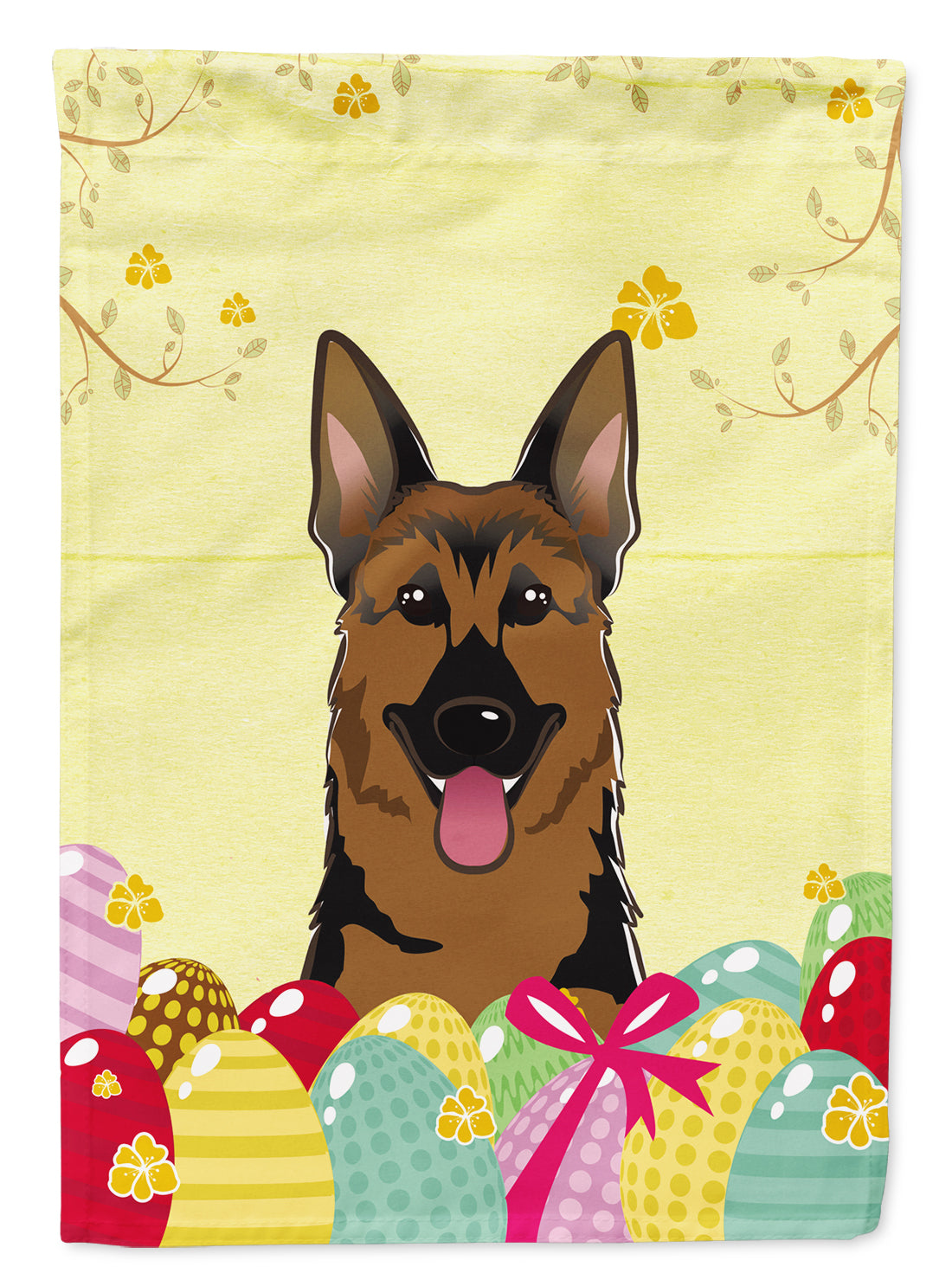 German Shepherd Easter Egg Hunt Flag Canvas House Size BB1893CHF  the-store.com.