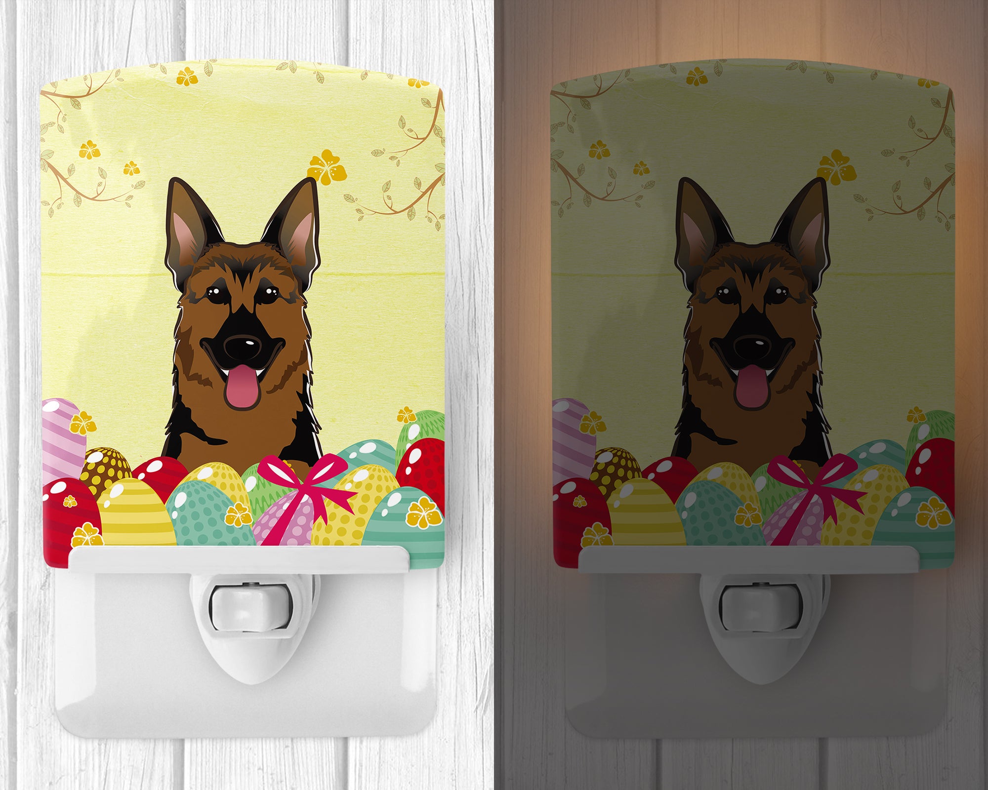 German Shepherd Easter Egg Hunt Ceramic Night Light BB1893CNL - the-store.com